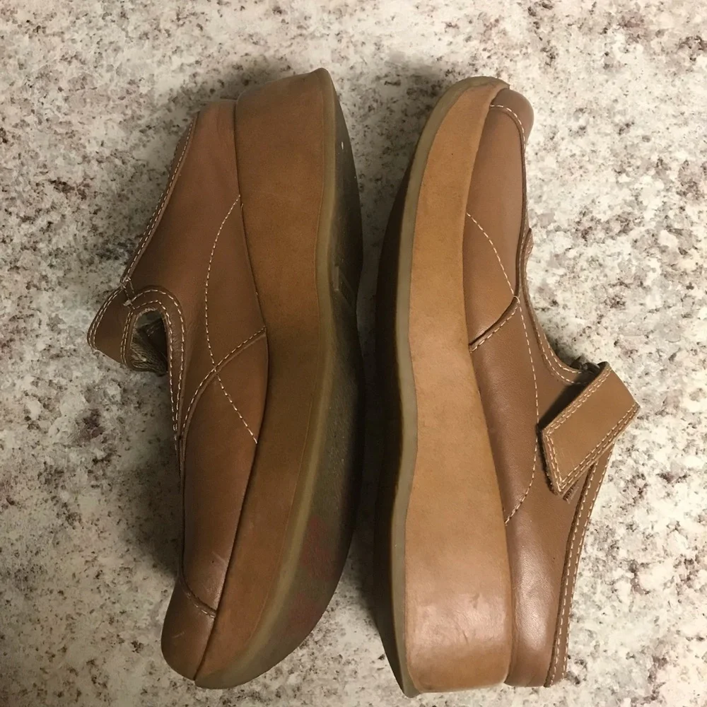 Vintage Steve Madden Mary Jane Platform Mules Open Leather Brown 6.5 Y2K 90s